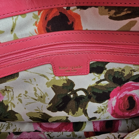 Kate Spade New York Nature Pink Leather Flap Shoulder Bag Purse - Picture 5 of 12